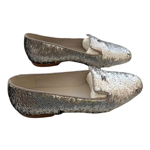 Chanel silver sequin CC smoking slip ons size 38 - Picture 2 of 9